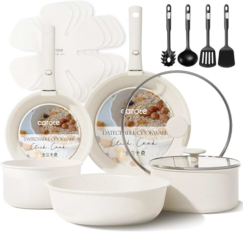 19-Piece Stainless Steel Frying Pan Set with Utensils