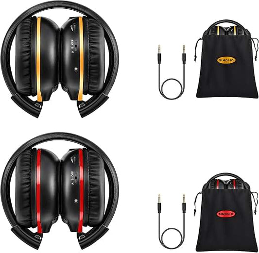 2 Pack IR Headphones for Car DVD Systems