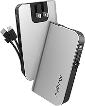 Portable 10050mAh Charger with Wall Plug and Built-in Cables