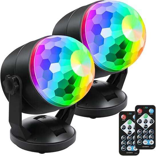 2-Pack Portable Sound-Activated Party Lights