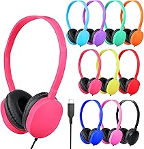 Bulk lightweight USB C headphones for kids, 12-pack