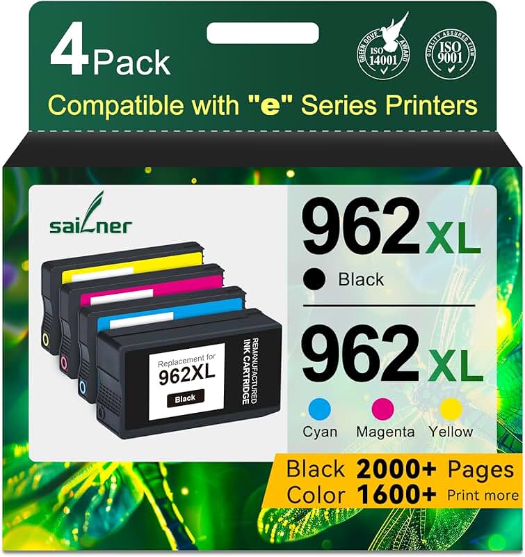 Pack of 4 Ink Cartridges for HP Officejet Printers