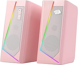Pink 2.0 Channel RGB Desktop Speakers with Volume Control