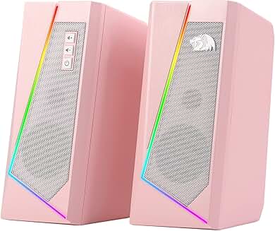 Pink 2.0 Channel RGB Desktop Speakers with Volume Control