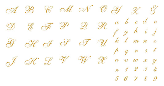 1" Cursive Alphabet Stencil 10x12.5 inch Mylar