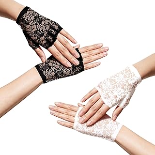 Elegant floral lace gloves for formal and special occasions