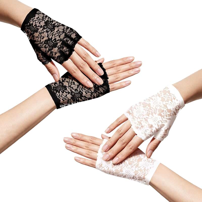 Elegant floral lace gloves for formal and special occasions