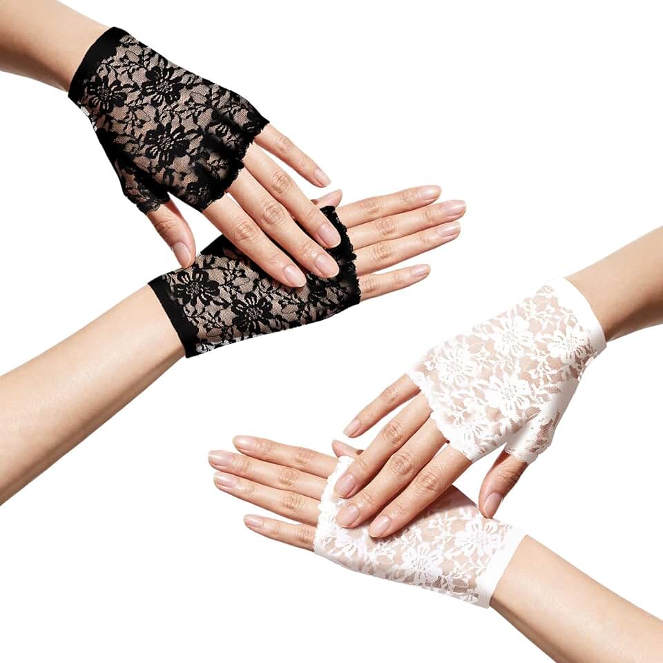 Elegant floral lace gloves for formal and special occasions