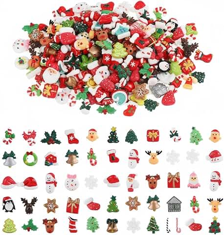 50 Christmas Resin Charms for Crafts and Decorations