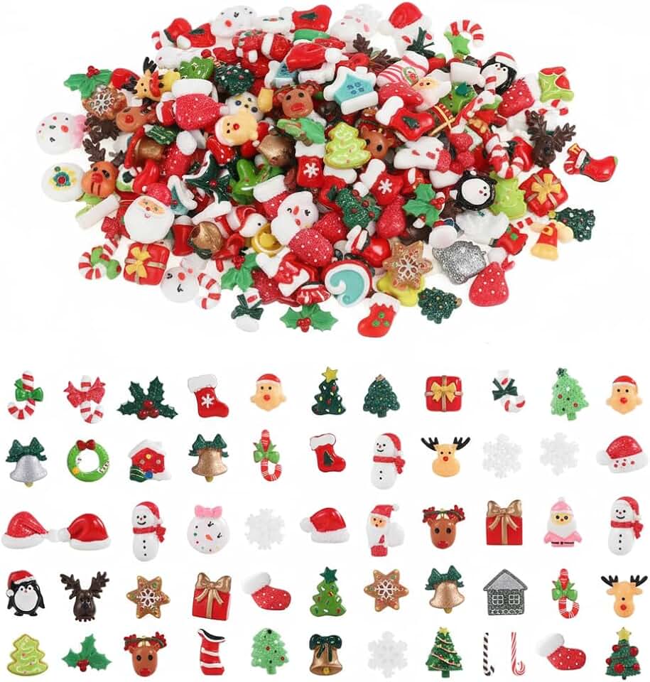 50 Christmas Resin Charms for Crafts and Decorations