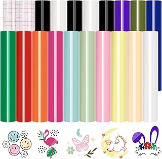 20 Sheets of 12x12 Inch Glossy Permanent Vinyl for Crafts