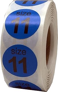 Blue Shoe Size 11 Labels, 3/4 Inch, 500 Pack