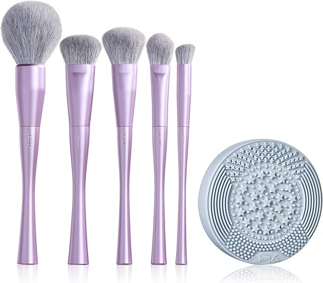 Face Makeup Brush Set with Cleaning Mat