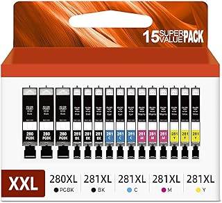 15 Pack Ink Cartridges for Canon Printers