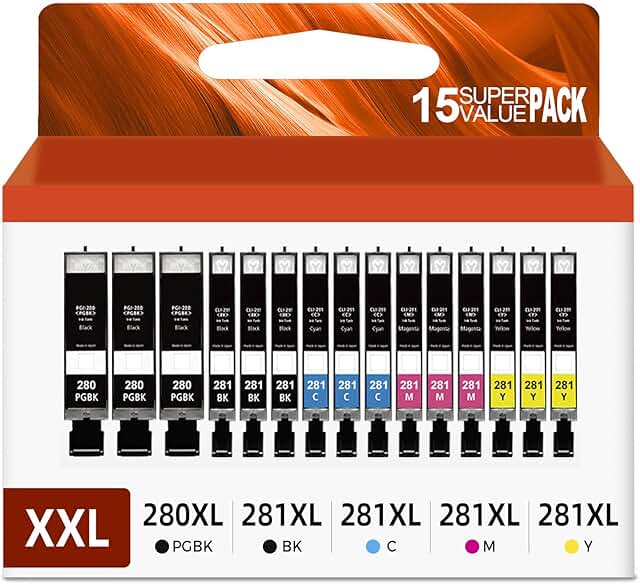 15 Pack Ink Cartridges for Canon Printers