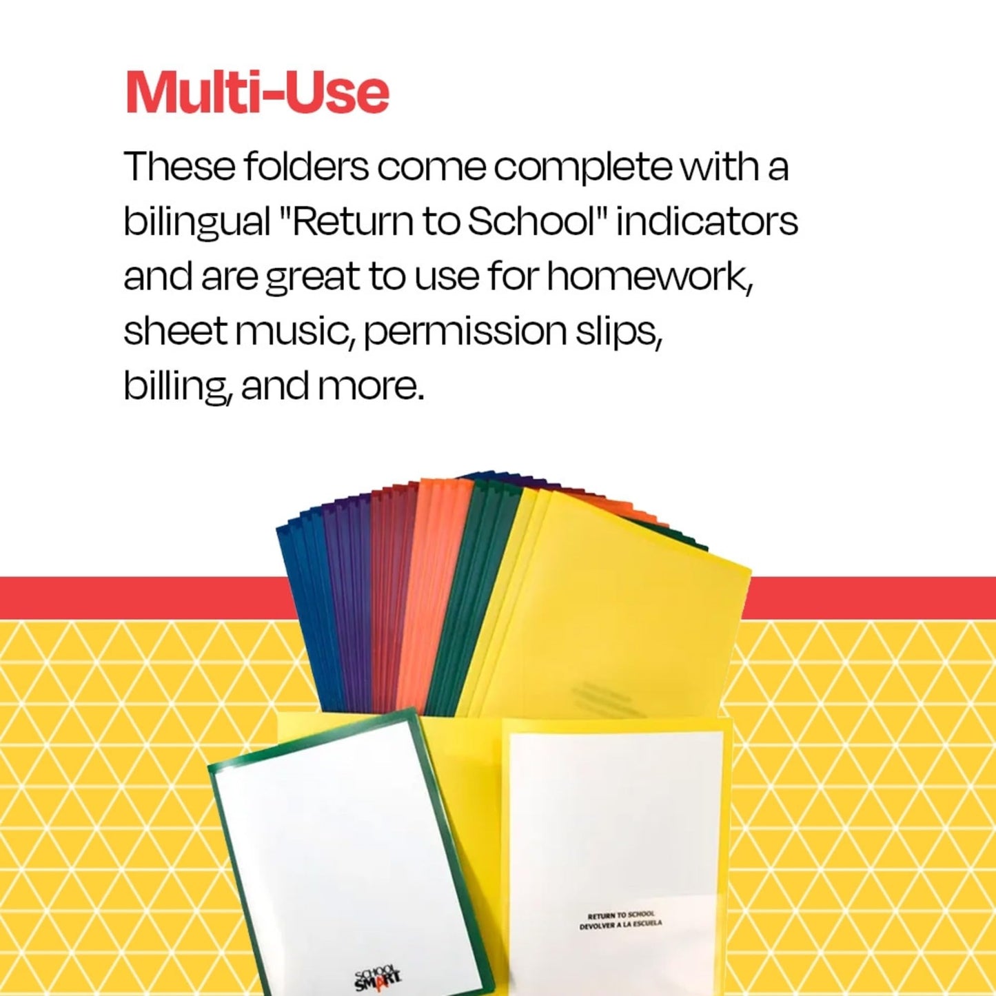 Set of 24 Assorted Color Take Home Folders