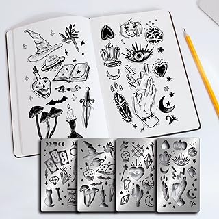 4-Piece Magic Theme Metal Stencils for Crafting