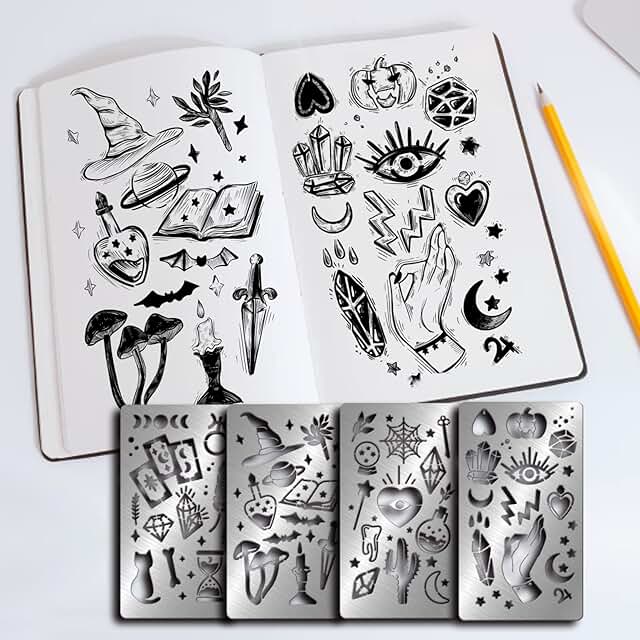 4-Piece Magic Theme Metal Stencils for Crafting