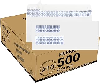 500 White #10 Double Window Self-Seal Envelopes