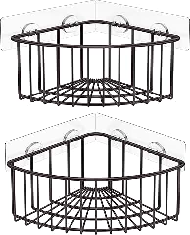 Two Corner Shower Caddies with Deep Baskets