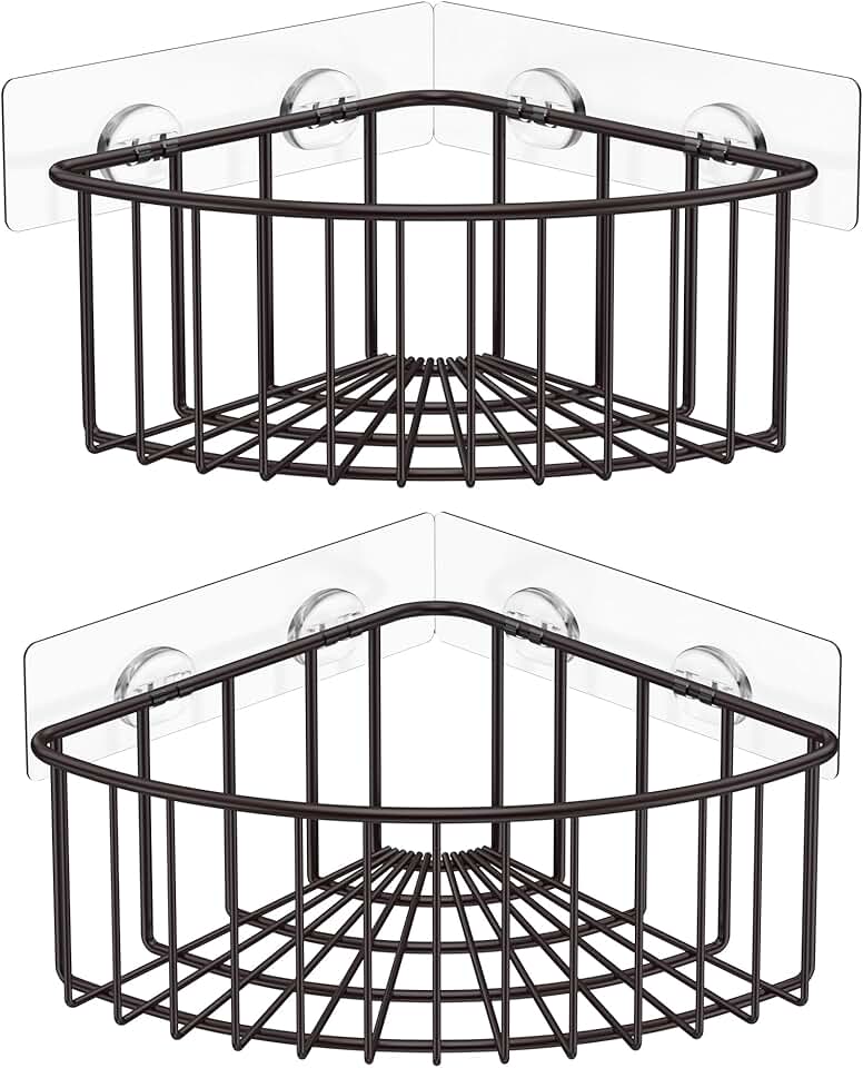 Two Corner Shower Caddies with Deep Baskets