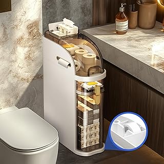 Slim Narrow Bathroom Storage Cabinet with Drawers
