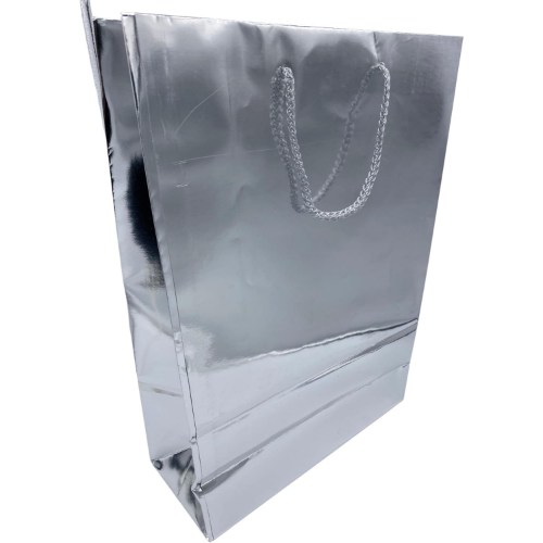 MODAIO-Gift Bags Large 14 in x 10 in x 4 in Gift Bags - 3/Packs (Silver)