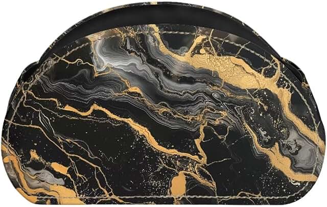 Marble Print Remote Control Holder with 5 Compartments