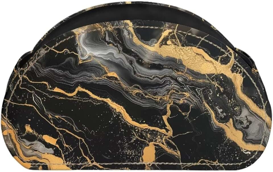 Marble Print Remote Control Holder with 5 Compartments