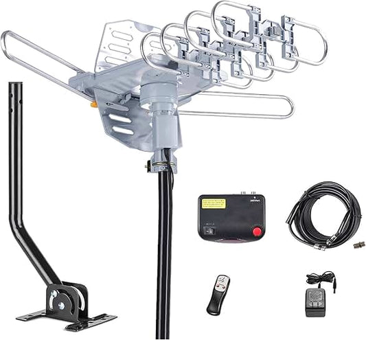Outdoor 150 Mile Digital TV Antenna with Remote