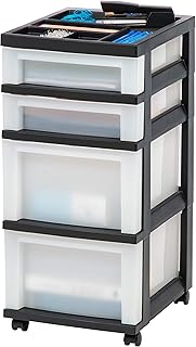 Plastic 4-Drawer Rolling Storage Cart