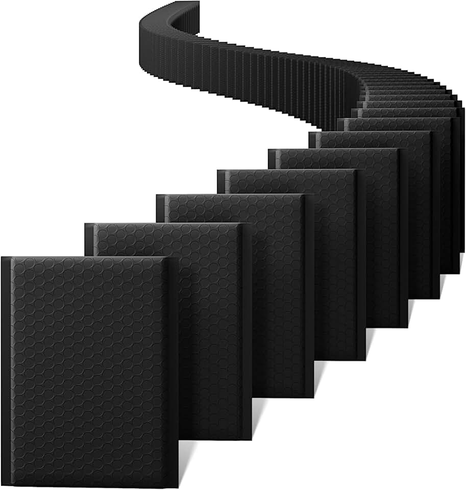 Black 6x10 Inch Bubble Mailers, 100 Pack