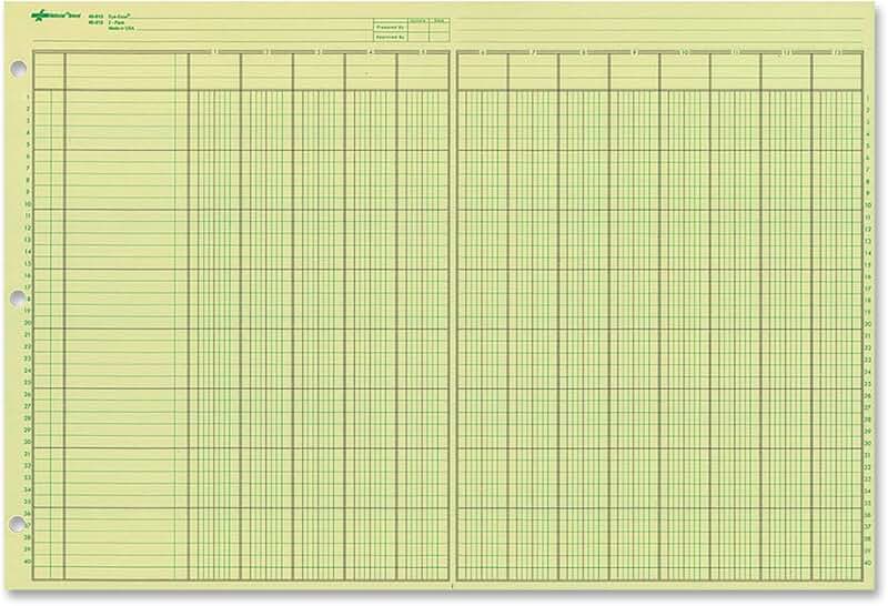 Green Eye-Ease Paper Analysis Pad, 13 Columns, 50 Sheets