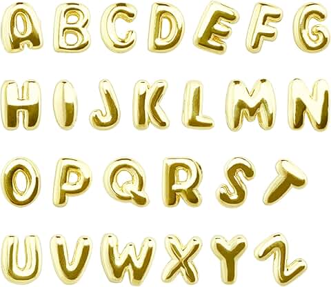 26 Alphabet Letter Charms in Gold for Jewelry Making