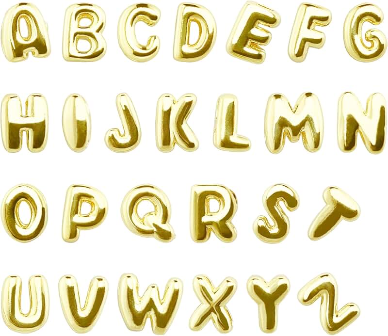 26 Alphabet Letter Charms in Gold for Jewelry Making