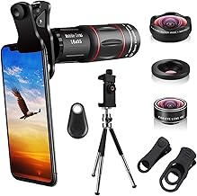 4-in-1 Phone Camera Lens Kit with Zoom, Wide, Macro, Fisheye