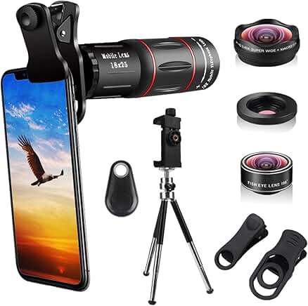 4-in-1 Phone Camera Lens Kit with Zoom, Wide, Macro, Fisheye