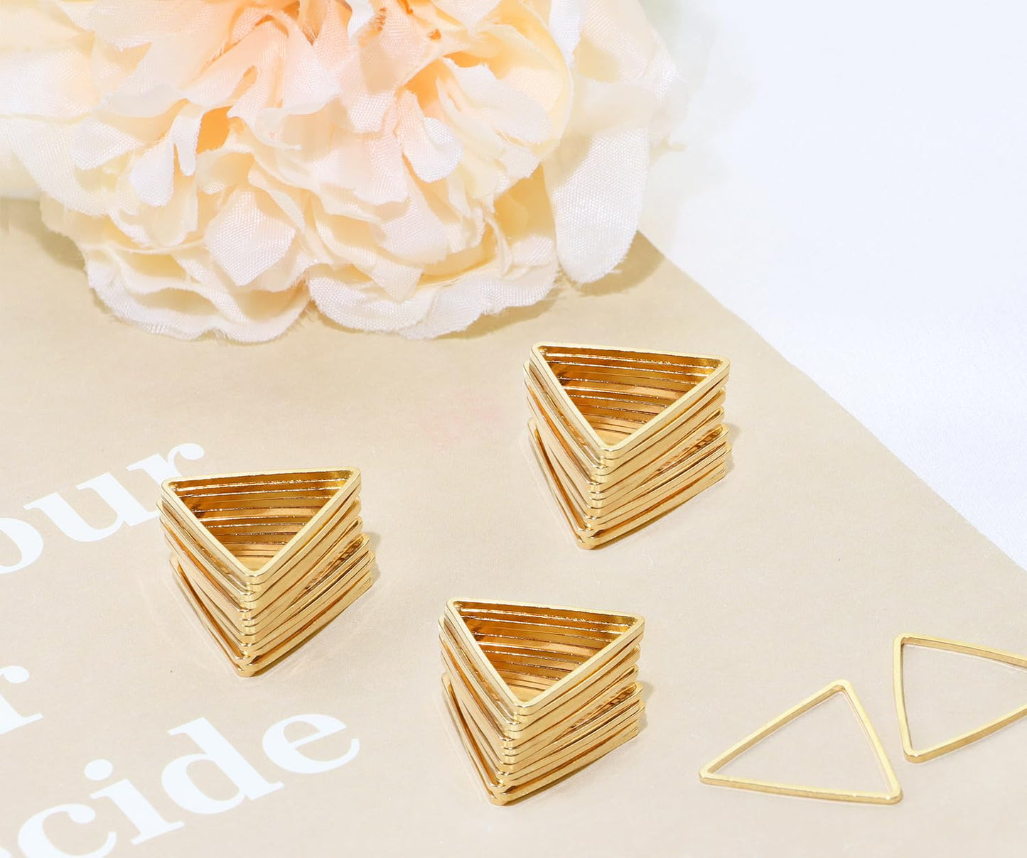 Triangle Hollow Frame Pendant Links for Jewelry Making