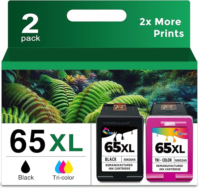 Black and color ink cartridge set for printers