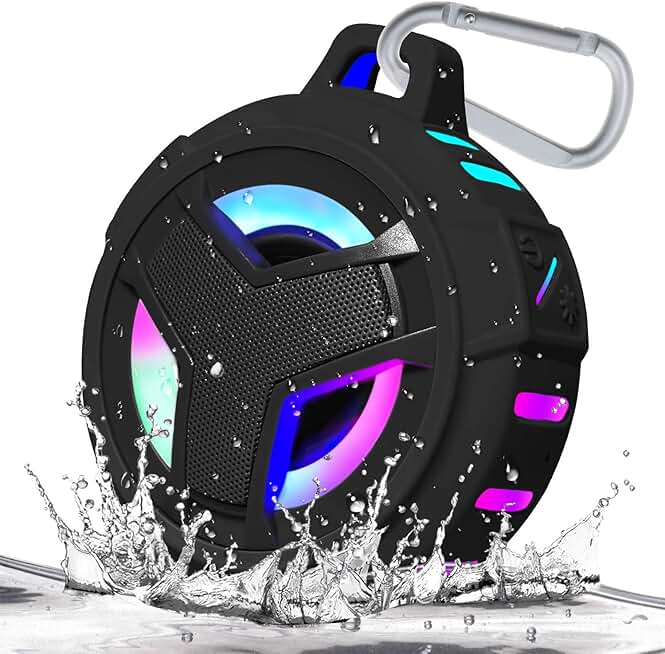 Portable waterproof Bluetooth shower speaker with LED light