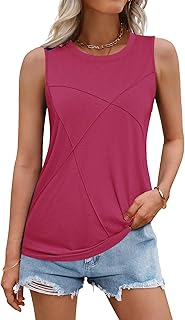 Women’s Beach Tank Tops with Pleats and High Neck