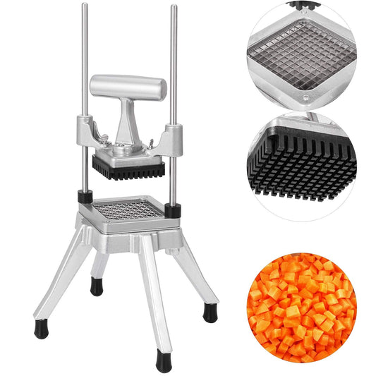 Commercial Vegetable Fruit Chopper 1/4" Blade Heavy Duty Professional Food Dicer Kattex French Fry Cutter Onion Slicer Stainless Steel for Tomato Peppers Potato Mushroom