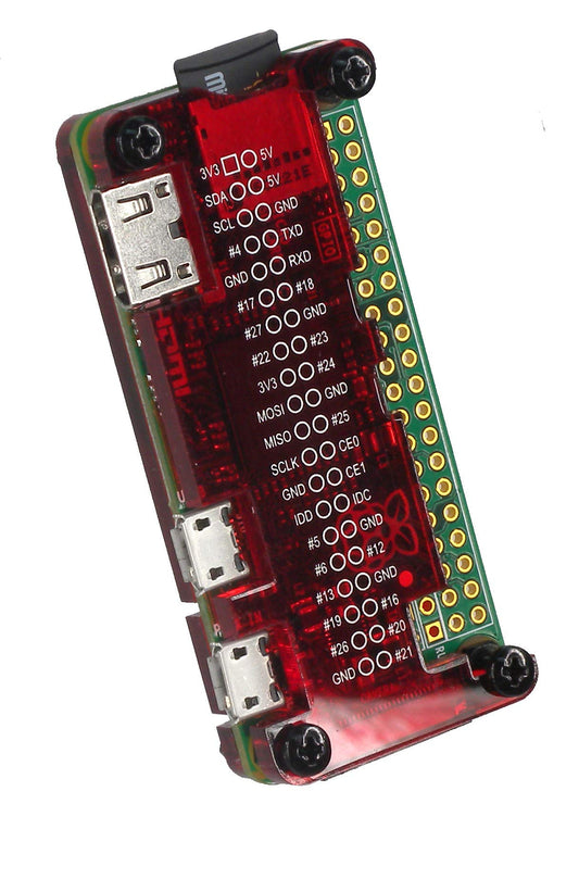 Red acrylic case cover for Raspberry Pi Zero W