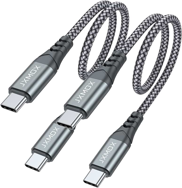 2-Pack 1ft USB C to USB C Fast Charging Cables
