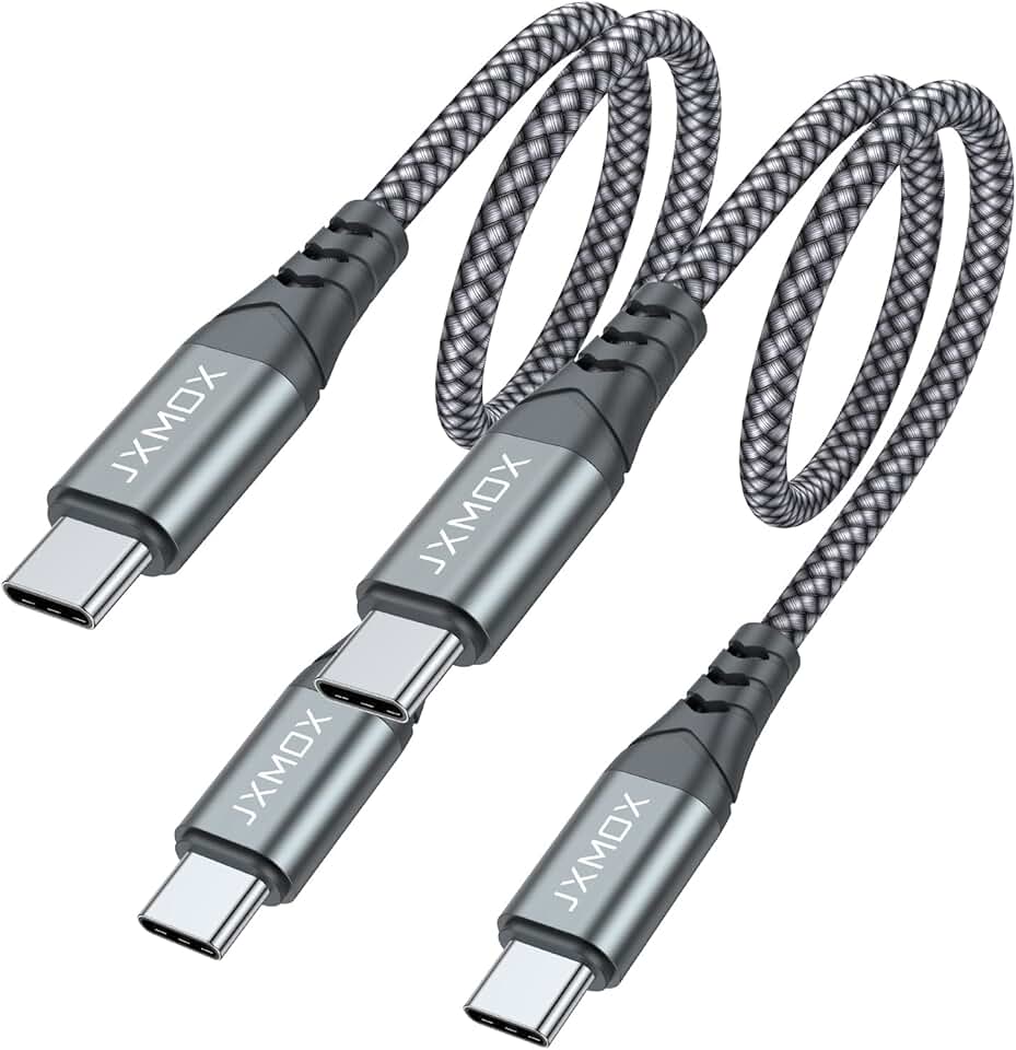 2-Pack 1ft USB C to USB C Fast Charging Cables