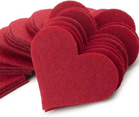Red Felt Heart Embellishment for Scrapbooking