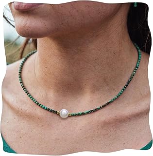Tourmaline Beaded Choker Necklace for Women