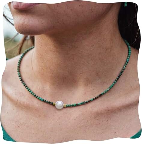 Tourmaline Beaded Choker Necklace for Women