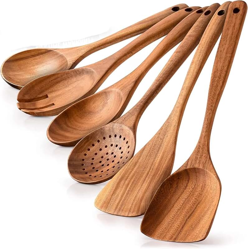 Premium 6-Piece Teak Wood Kitchen Utensil Set
