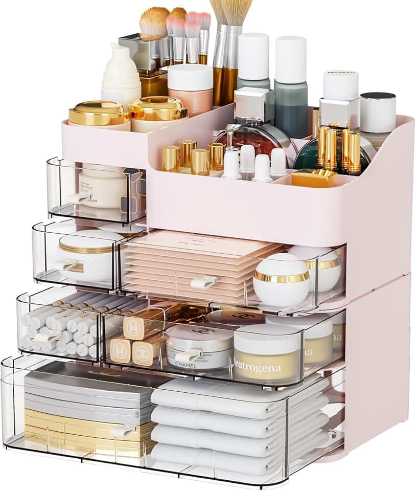 Large 6-Drawer Makeup Organizer for Vanity and Counter